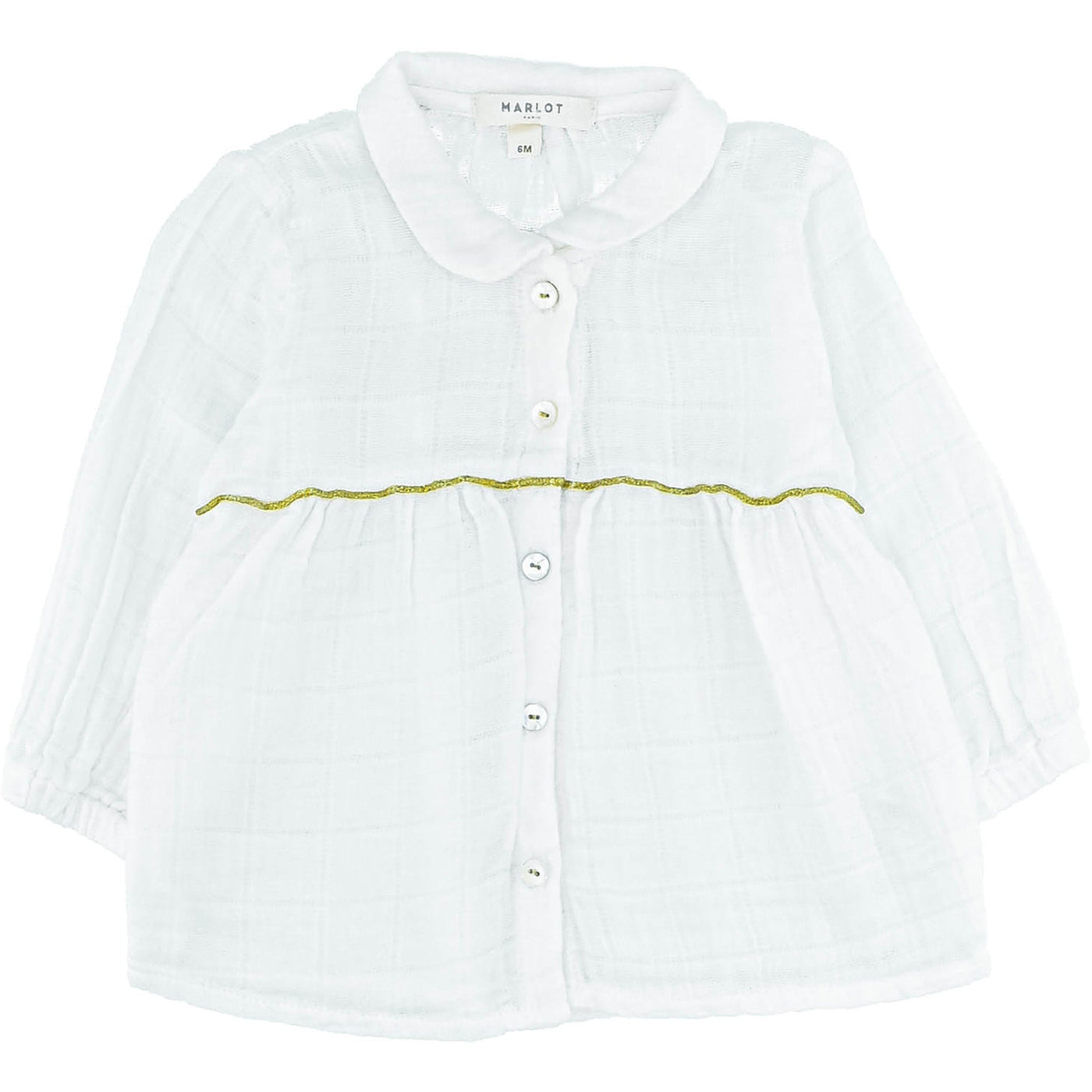 Blouse à manches longues de seconde main en coton pour bébé fille de 6 mois - photo recto