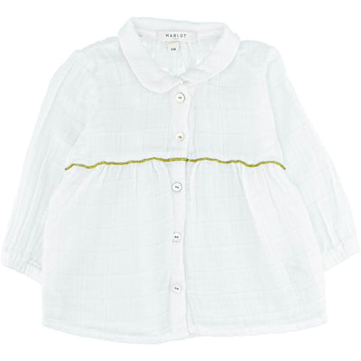 Blouse à manches longues de seconde main en coton pour bébé fille de 6 mois - photo recto