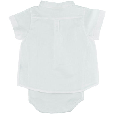 Body à manches courtes de seconde main en lin et coton pour bébé garçon de 12 mois - photo verso