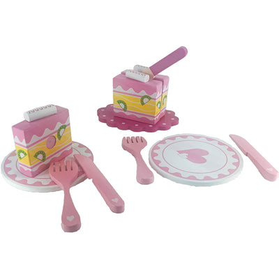 Set d'ustensiles de cuisine "Gâteau a découper et lot d'assiettes et couverts" de seconde main en bois pour enfant à partir de 3 ans - photo alternative_1