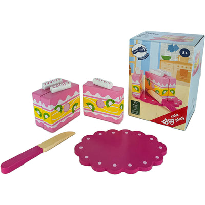 Set d'ustensiles de cuisine "Gâteau a découper et lot d'assiettes et couverts" de seconde main en bois pour enfant à partir de 3 ans - photo alternative_4