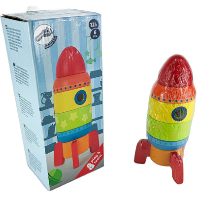 Fusée "Fusée à empiler colorée" de seconde main en bois pour enfant à partir de 12 mois - photo secondaire