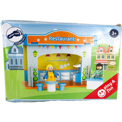 Set d'imitation "Restaurant et ses accessoires" de seconde main en bois pour enfant à partir de 3 ans - photo principale