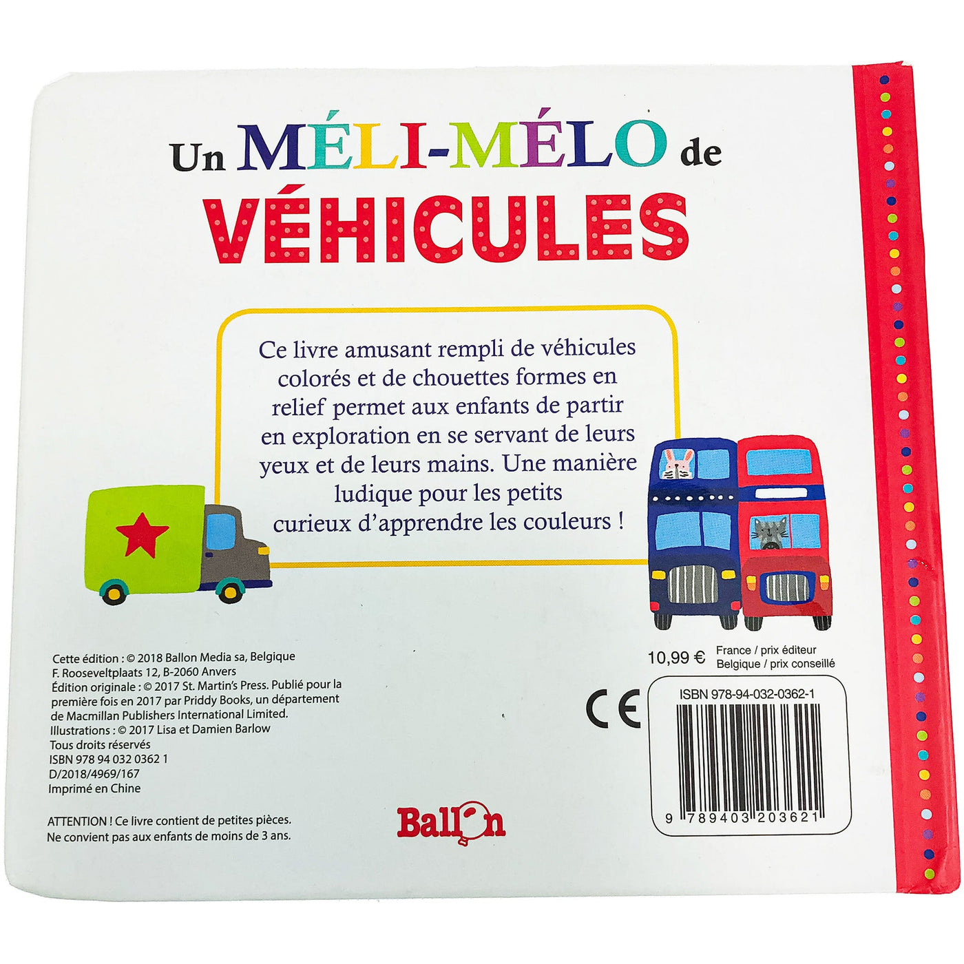 Imagier "Un méli-mélo de véhicules : j'apprends les couleurs" de seconde main pour enfant à partir de 18 mois - photo alternative_1