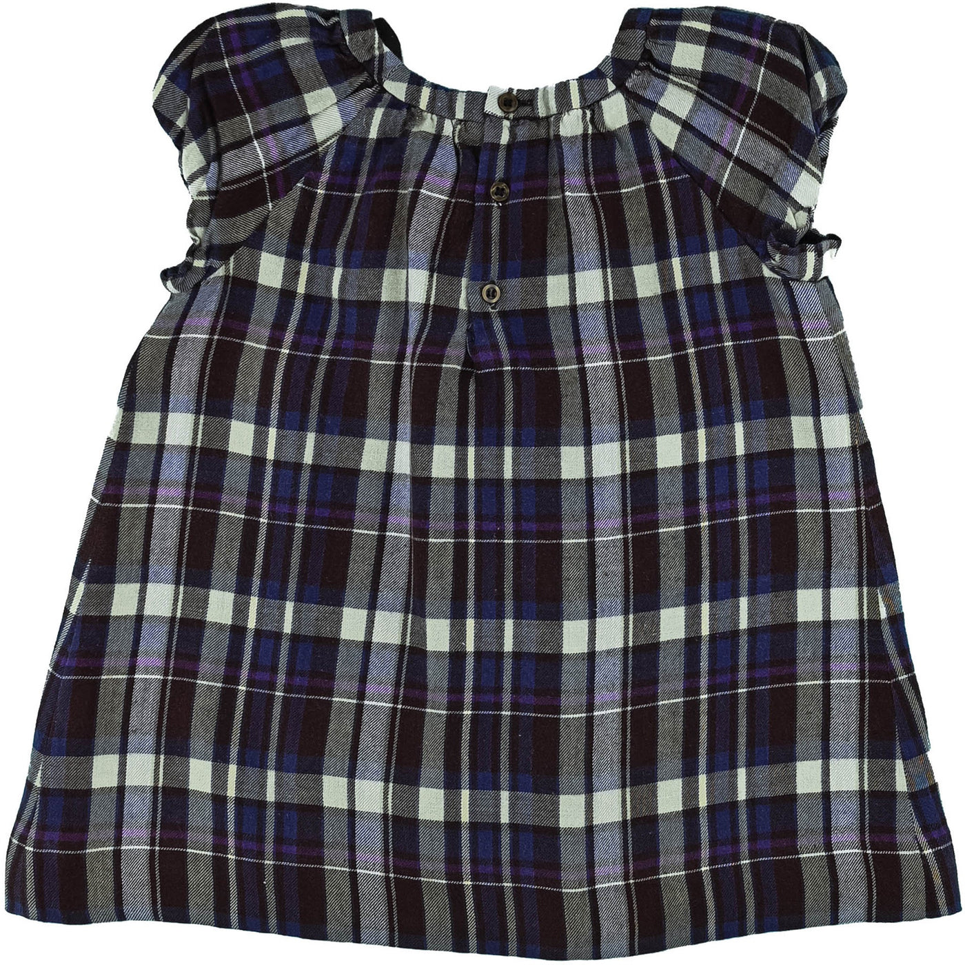 Robe à manches courtes de seconde main en coton et laine pour bébé fille de 18 mois - photo verso