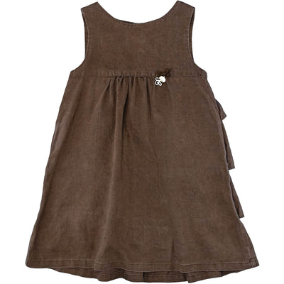 Robe sans manche de seconde main en lin et coton pour enfant fille de 4 ans - photo recto