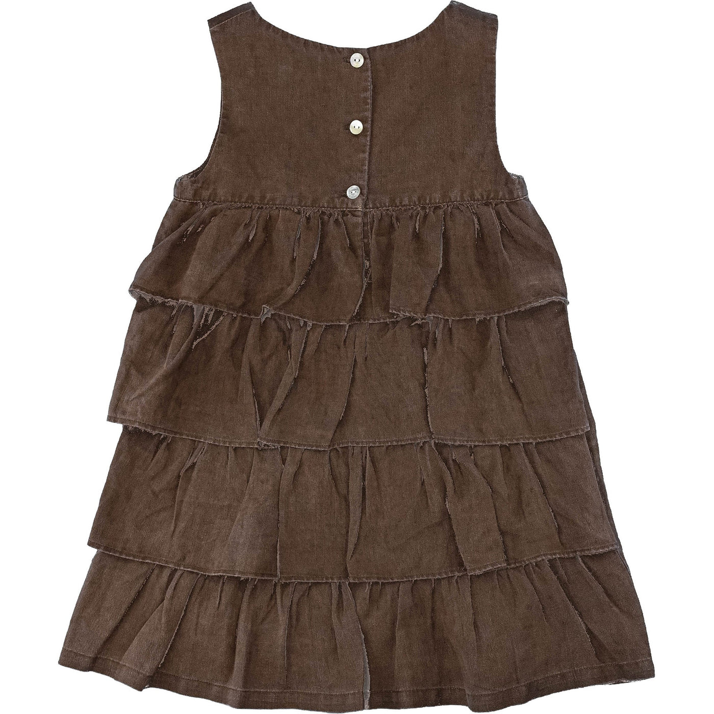 Robe sans manche de seconde main en lin et coton pour enfant fille de 4 ans - photo verso