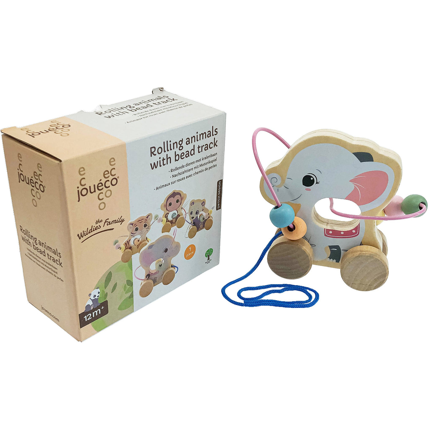 Jouet à tirer "Éléphant roulant en bois à tirer avec chemin de perles" de seconde main pour enfant à partir de 12 mois - photo secondaire