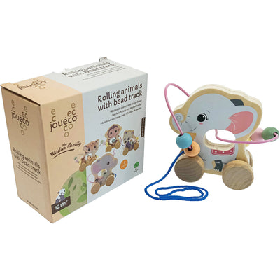Jouet à tirer "Éléphant roulant en bois à tirer avec chemin de perles" de seconde main pour enfant à partir de 12 mois - photo secondaire