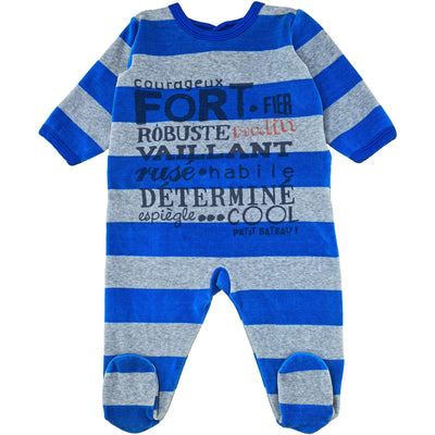 Pyjama de seconde main en velours pour bébé garçon de 9 mois - photo recto