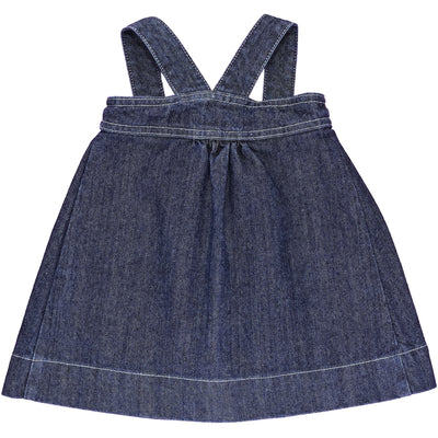 Robe salopette de seconde main en jean pour bébé fille de 6 mois - photo verso