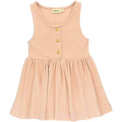 Robe sans manche de seconde main en coton et modal pour bébé fille de 18 mois - photo recto