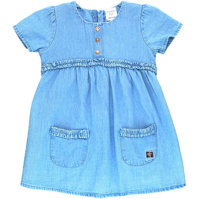 Robe à manches courtes de seconde main en coton pour bébé fille de 18 mois - photo recto