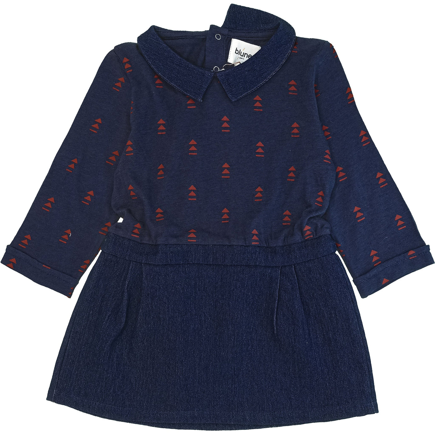 Robe à manches longues de seconde main en coton et viscose pour bébé fille de 24 mois - photo recto