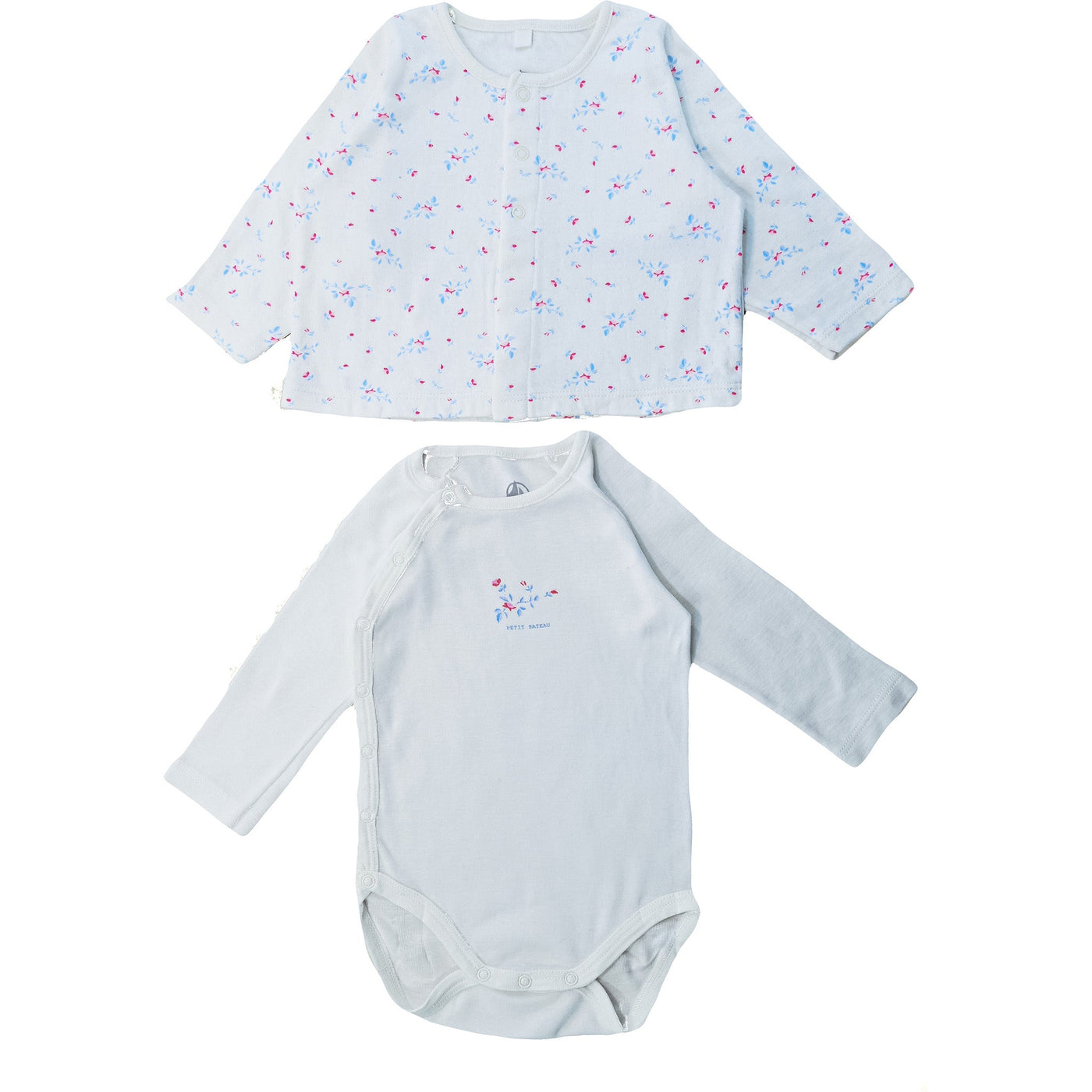 Ensemble blouse + sarouel de seconde main en coton bio pour bébé fille de 6 mois - photo verso