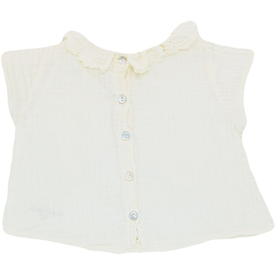 Blouse à manches courtes de seconde main en coton pour bébé fille de 9 mois - photo verso