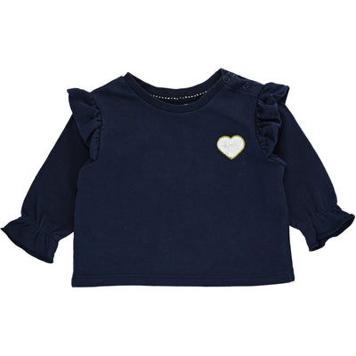 T-Shirt à manches longues de seconde main en coton pour bébé fille de 6 mois - photo recto