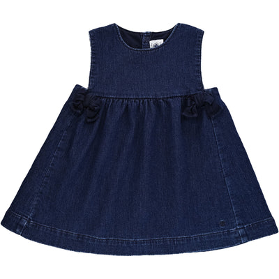 Robe sans manche de seconde main en jean pour bébé fille de 18 mois - photo recto